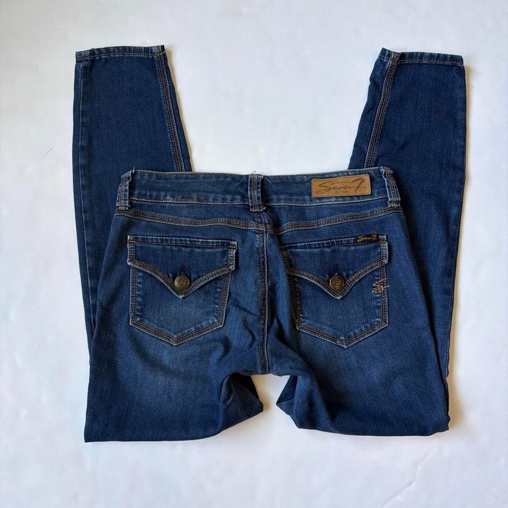 Seven7 Dark Wash Low Rise Skinny Jeans Ankle Pants Blue Size 8